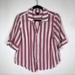 J. Crew Tops - J. Crew Vertical Candy Stripe Button Down Top Red J. Crew Tops - J. Crew Vertical Candy Stripe Button Down Top Red